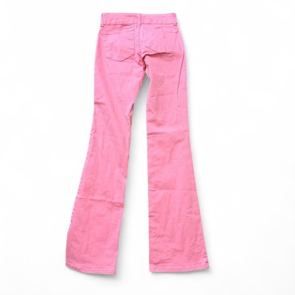 Y2K Pink Low Rise Ripped Flare Jeans - Picture 2 of 8